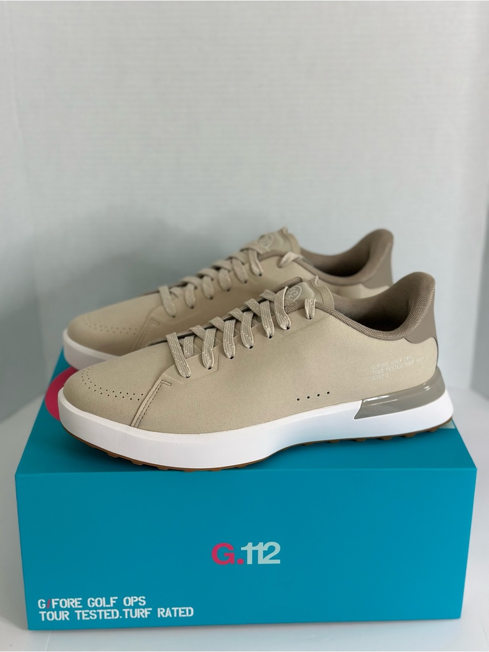 G/FORE G.112 Suede Golf Shoes Men’s Size 10 Pumice Dune Luxury Spikeless